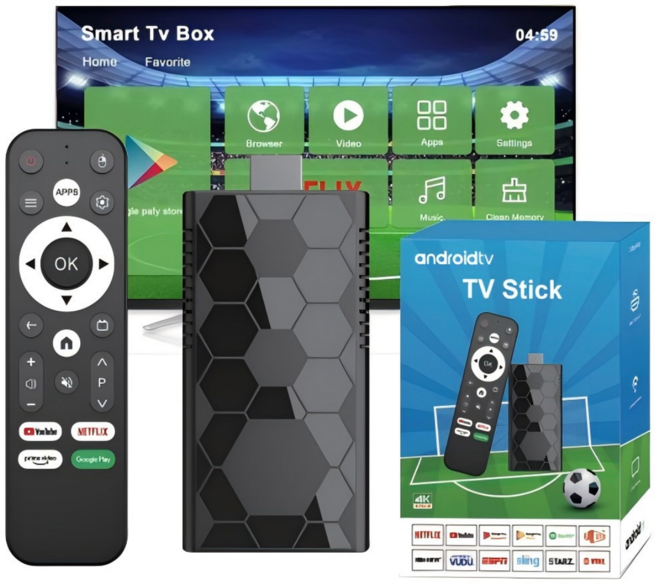 PYHO Android 와이파이6 미니 셋톱박스 4K 동영상 무료스트리밍, 1개, D14축구