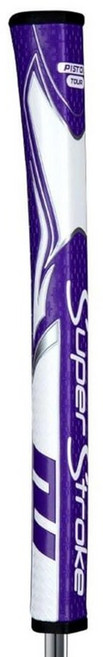 SuperStroke Zenergy 피스톨 2.0 골프 퍼터 그립 테이퍼 없는 향상된 SPYNE 기술 새로운 멀티 존 텍스처링 및 테크 포트 그레이/화이트 169623, Purple/White, Pistol Tour