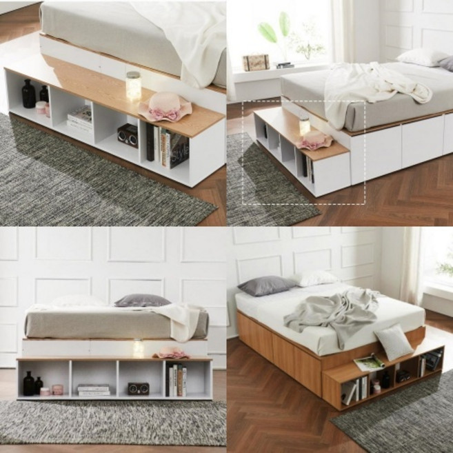 1단 책장 가로 낮은 선반 오픈형 틈새 수납 인테리어 거실 책꽂이 보조 수납장 벤치 1100 1500, 내추럴