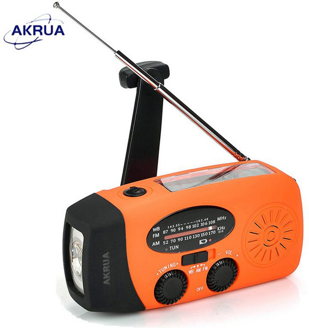 AKRUA 랜턴라디오 수동라디오 비상라디오 유선라디오fm 재난라디오 자가발전손전등 자가발전 라디오 재난용품 생존키트 발전라디오, 오렌지, 오렌지