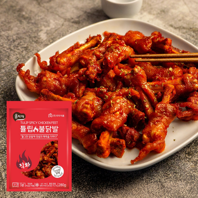 올차계 직화 튤립 불닭발, 280g, 20개