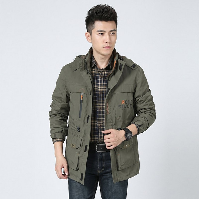 남성용 전술 밀리터리 사파리 자켓 바람막이 야상 점퍼 후드 포함