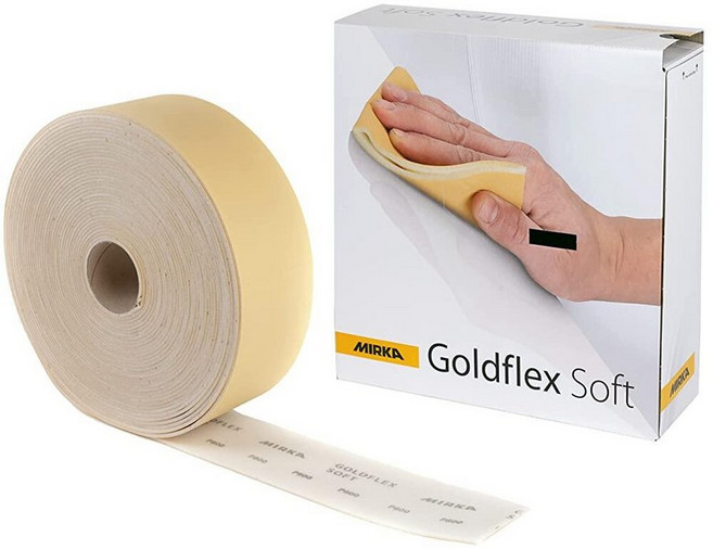 Mirka Goldflex 소프트 핸드 샌딩 시트 11.4 x 12.7cm(4.5 5인치)/그릿 롤 320/200개, Grit 320, 1