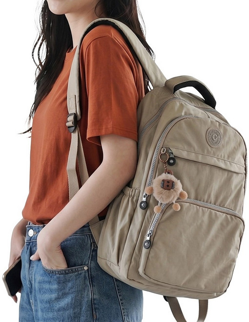 미쓰백 바슬리 가벼운 나일론 카고 여성 백팩 1박2일 여행용 방수 대학생 학원 여자 노트북 배낭 + 카피바라 구성품