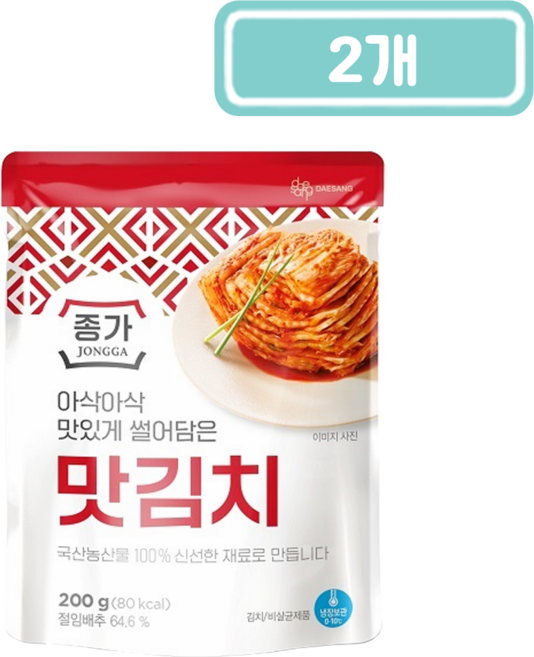 종가 맛김치, 200g, 2개