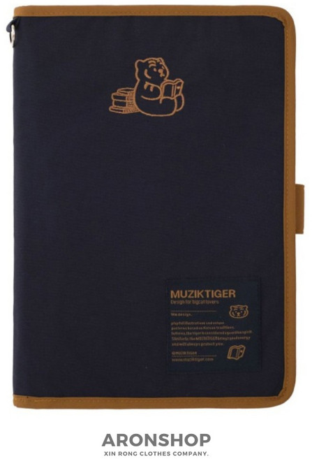 MUZIK TIGER 布書衣 筆記本保護套, 1個, 滾邊配色布書衣-海軍藍, 海軍藍