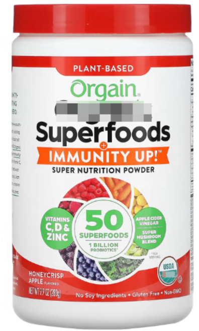 올게인 슈퍼 푸드 이뮤니티 업 허니크리스프 애플맛 280g 베리 과일 채소 버섯 유산균, 1개