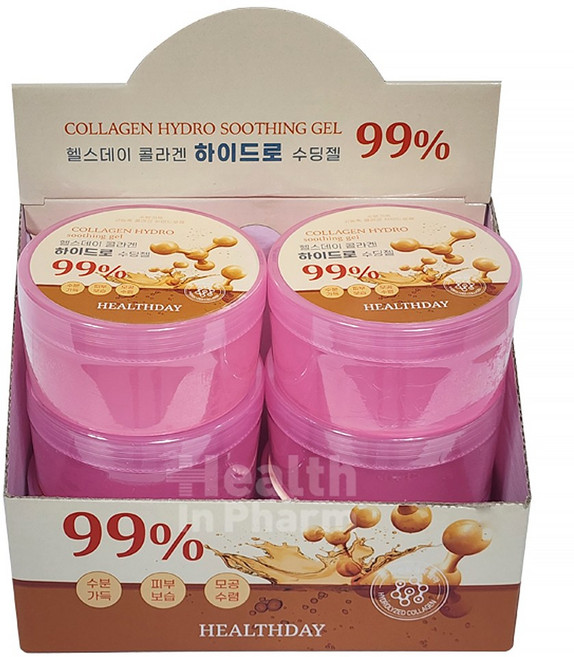 헬스데이 콜라겐 하이드로 수딩젤 99% 300ml (사용기한 : 2026.08.15까지)/콜라겐/수분공급/피부보습/모공수렴, 6개