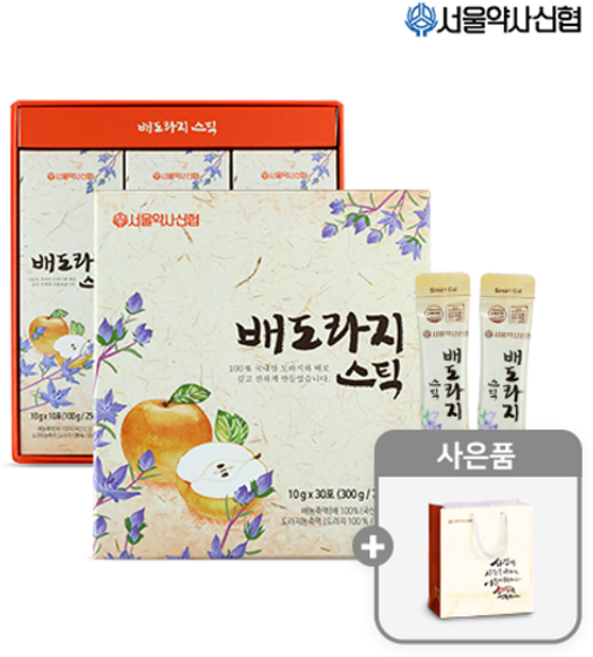 [G]서울약사신협 국내산 배도라지 스틱 30포(쇼핑백포함), 1개