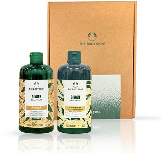 더바디샵 진저 스캘프 케어 대용량 400ML선물 세트 샴푸+컨디셔너 [선물포장], 1세트