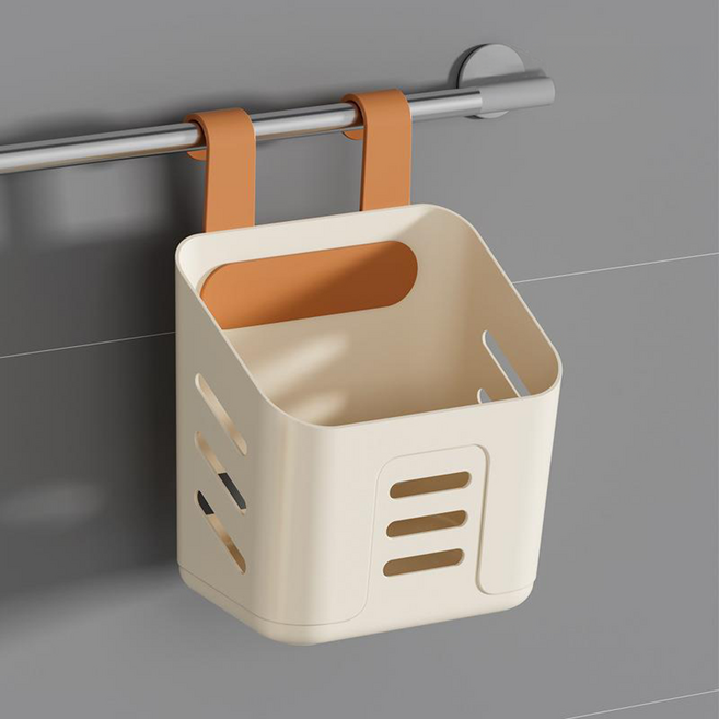 엘빈리빙 다용도 걸이형 수납 바구니, 3개, 베이지