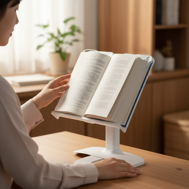 펄빈 단단고정 높이 각도 자유조절 독서대, 화이트