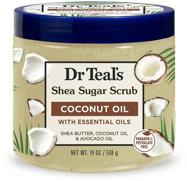 닥터틸즈 시어 슈가 스크럽 코코넛 오일 에센셜 오일, 1개, 538g