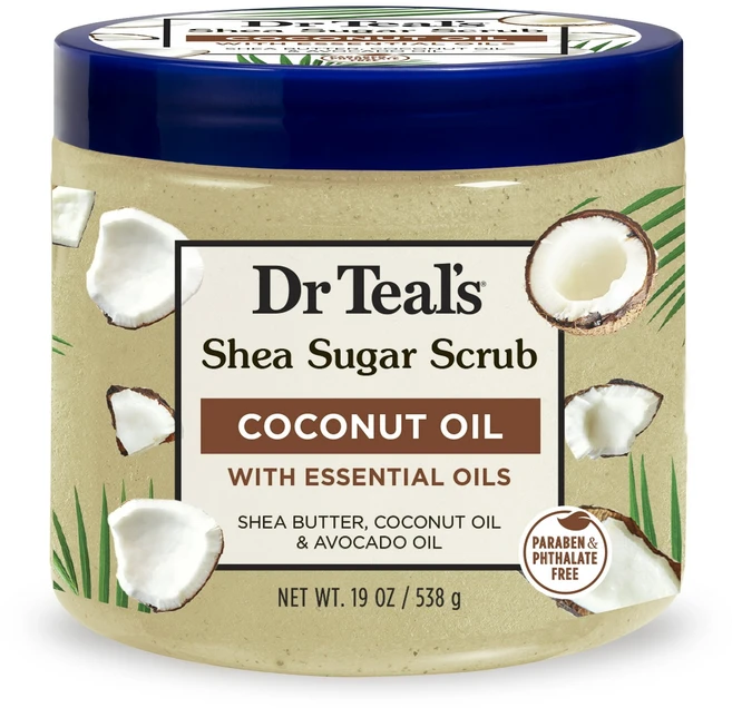 닥터틸즈 시어 슈가 스크럽 코코넛 오일 에센셜 오일, 1개, 538g - 쿠팡