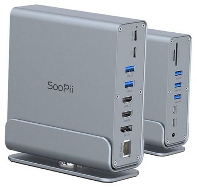 노트북 맥북용 c타입 15in1 멀티포트 허브 도킹스테이션 hdmi lan포트 sd카드 리더기 ds151, 단일색상*1개