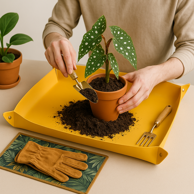 농사친구 가죽 원예 가드닝 매트 - 방수 다용도 대형, 옐로우, 1개