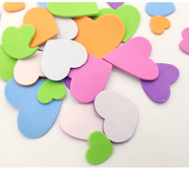 EVA스티커 (하트)/189973/하트 꾸미기재료 혼합 대략100개