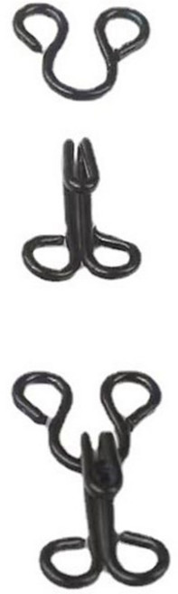 미즈코스 후크 버클 단추 똑딱이 허리 조절 요술 줄이기 늘이기 바지 치마 셀프 수선, 3개, 블랙