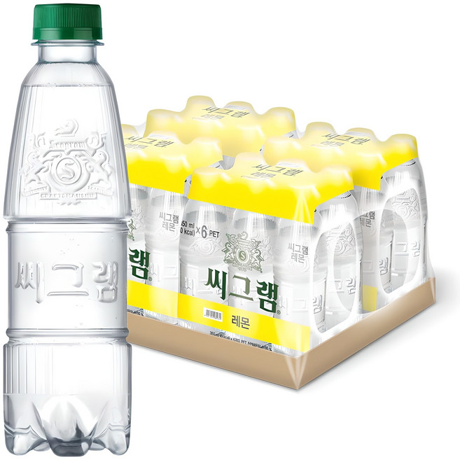 씨그램 레몬 무라벨 탄산수, 350ml, 24개