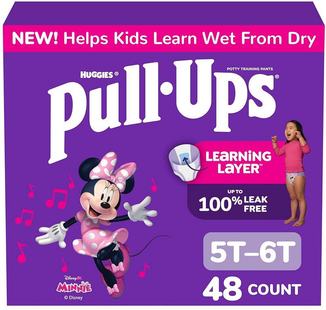 Pull-Ups 여아용 배변 트레이닝 팬츠 사이즈 3T-4T 트레이닝 속옷 (14.5-18.1kg(32-40파운드)) 20개입, 48