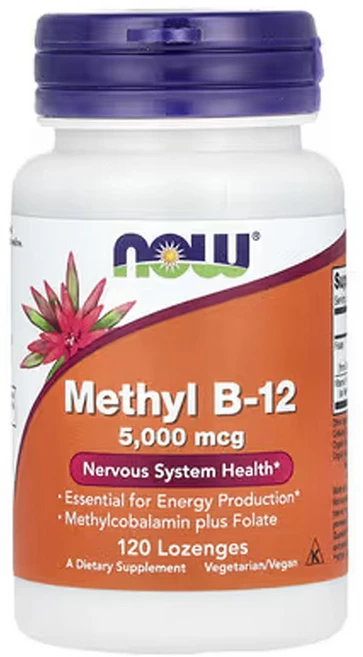 나우푸드 메틸 B-12 비타민 B12 5 000mcg 메틸코발라민 엽산 비건 120정, 1개 - 쿠팡