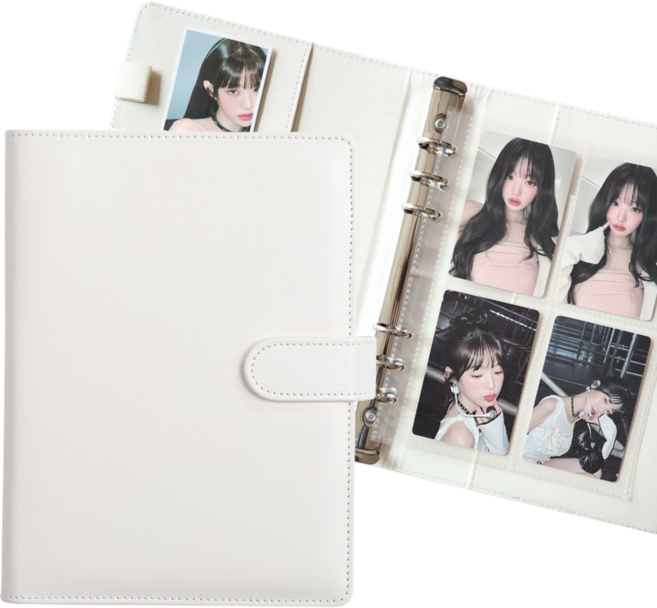 봄봄 마카롱 6공 포카바인더 A5 속지포함 다이어리 앨범, 10매, 화이트