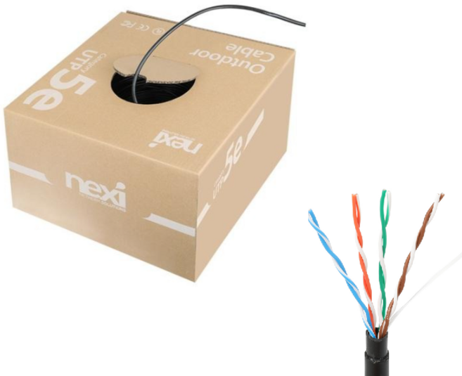 CAT5E 옥외 UTP 300M 실외 옥외용 랜케이블 검정, 1개