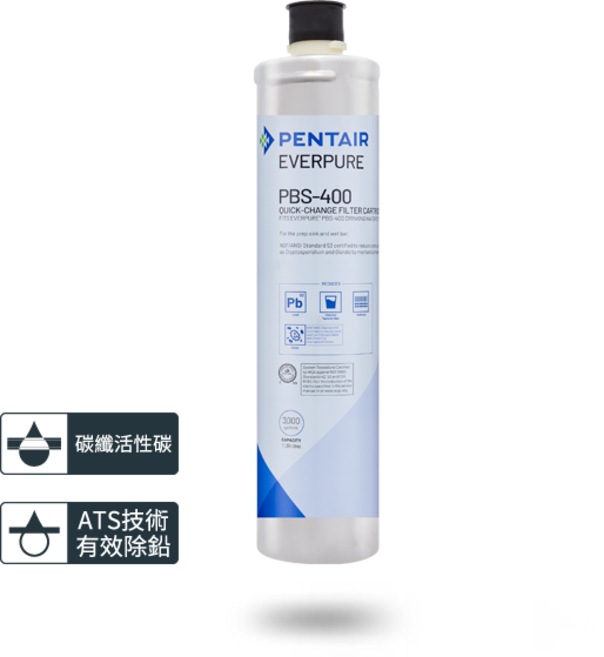 愛惠浦 Everpure PurVive PBS-400 除鉛碳纖維淨水濾心/濾芯【ATS高效除鉛型】, 1個