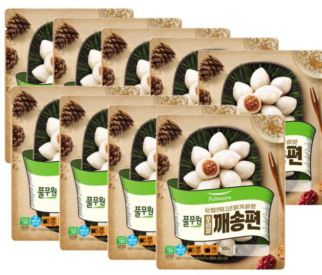 풀무원 우리쌀 깨송편, 9개, 500g