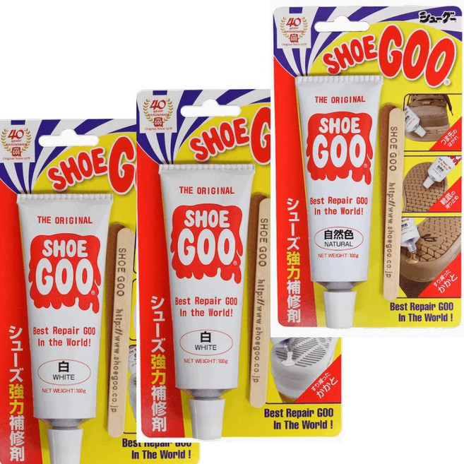 ShoeGoo 슈구 신발보수제 100g 3개입 세트 화이트 투명 선택가능, 화이트 x2  내츄럴 컬러 x1, 1개