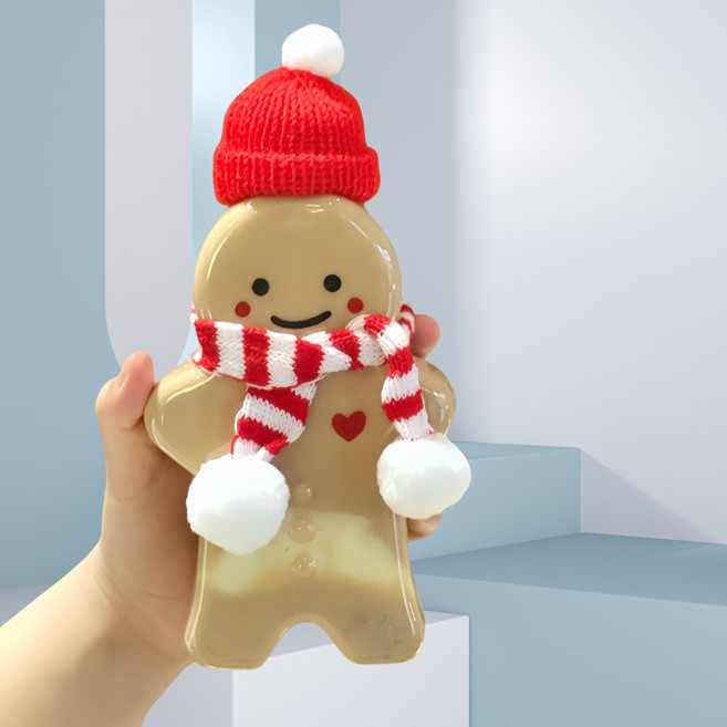 크리스마스 트리 캐릭터 플라스틱컵 뚜껑 디저트 40개 500ml 딥옐로우병+무공레드뚜껑, 1개