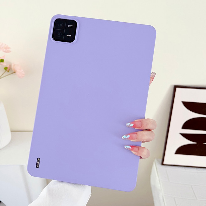 馬卡龍色 防摔保護套, 親膚矽膠殼-紫色,xiaomi Pad 6/ 6pro, 1個