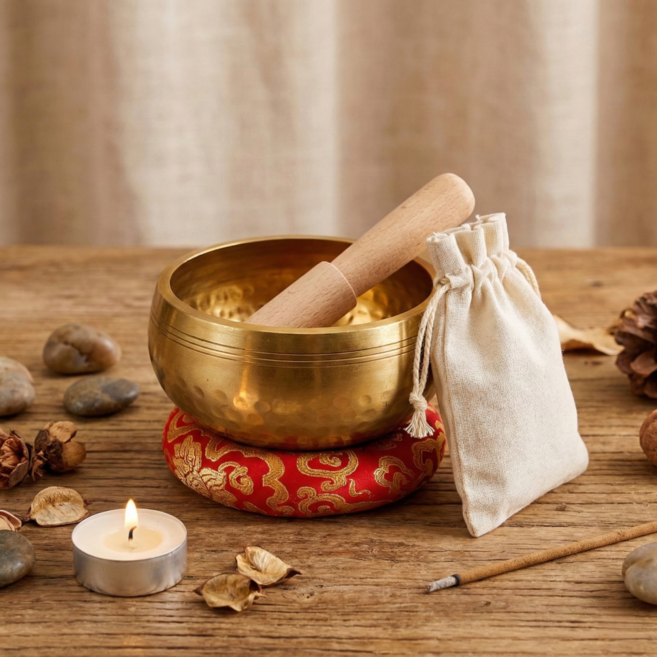 비엔즈 명상 싱잉볼 명상종 릴렉스종 요가종 세트, 1개, sing08