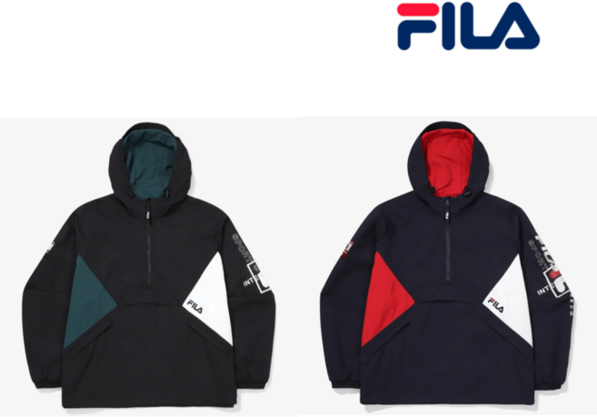 휠라 남여 공용 유니 배색 자켓 FS2JKF2112X BLK