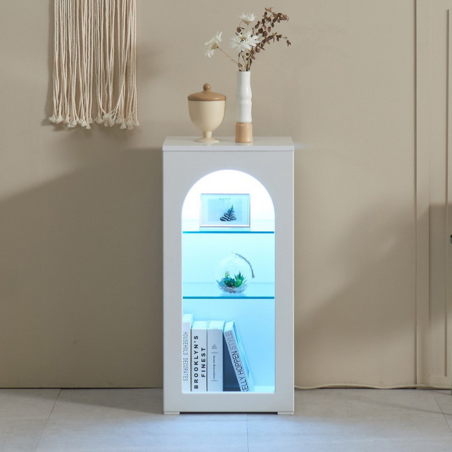 이글루 3단 아치형 벽난로 장식장 거실책장 이글루B 400 유리선반 진열장, 이글루B 400-3단 장식장