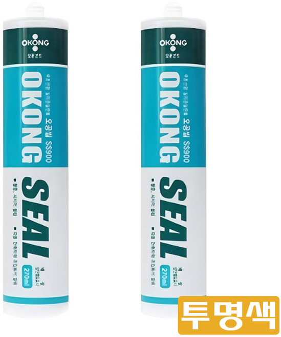 오공 무초산 실리콘 SS900 투명색, 2개