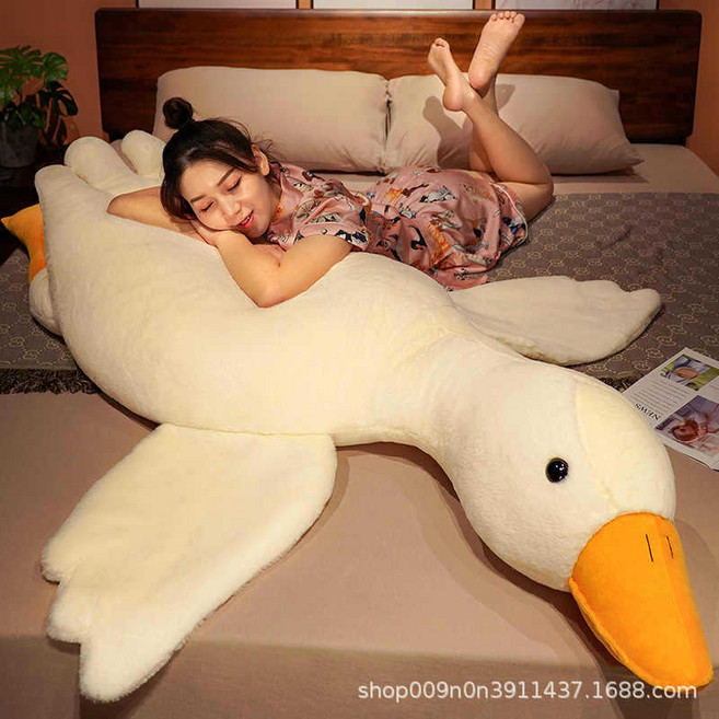 大白鵝抱枕毛絨玩具, 大白鵝公仔, 1個, 50cm