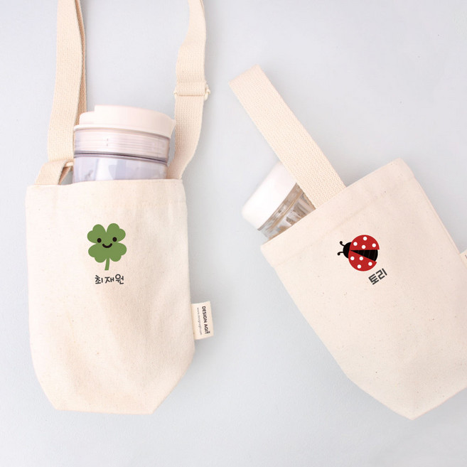 디자인아지트 텀블러 미니에코백숲속이야기 보틀가방 물통파우치