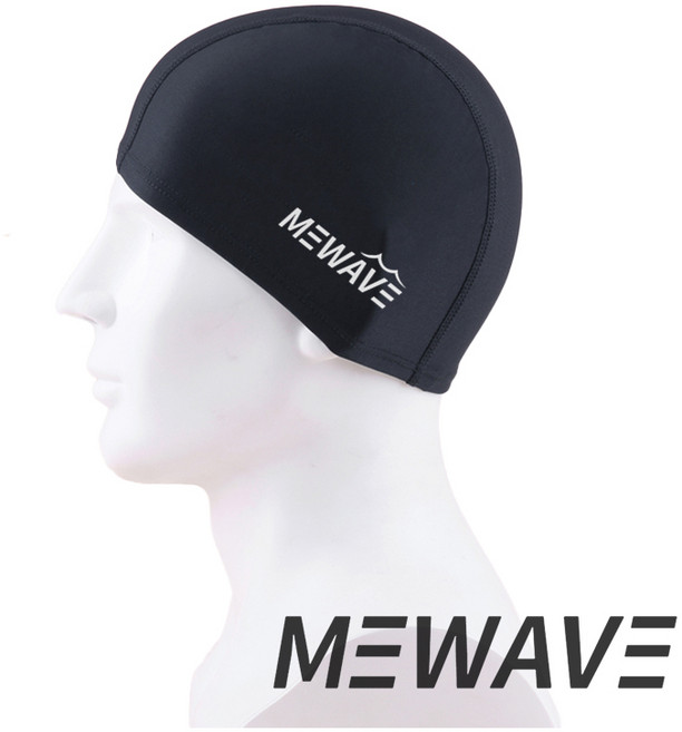 뮤웨이브 PU 편안한 수영모자, 1개, black