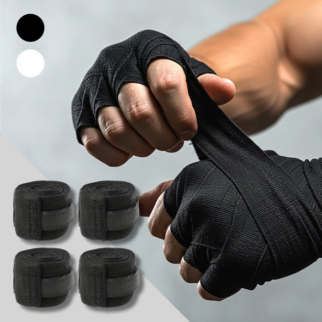 니벤트 통기 소재 복싱 이지 핸드랩, 2세트, 블랙