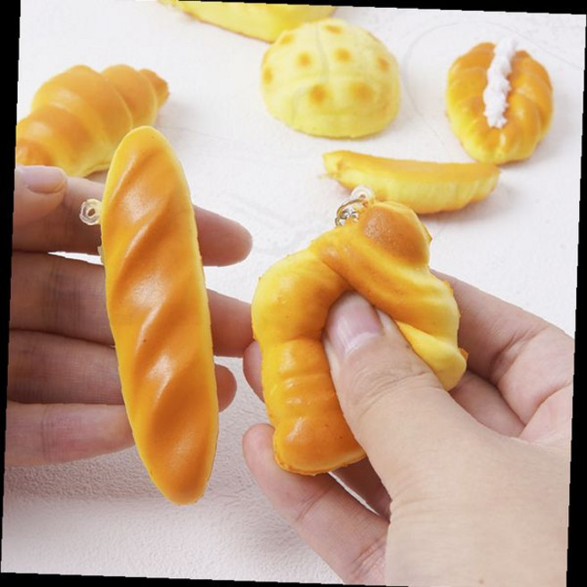 미니어처 빵 키링 소프트 스퀴시 가방 액세서리 펜던트 캐릭터 장식 소품 휴대용 스트레스볼, KEY-022 크로와상