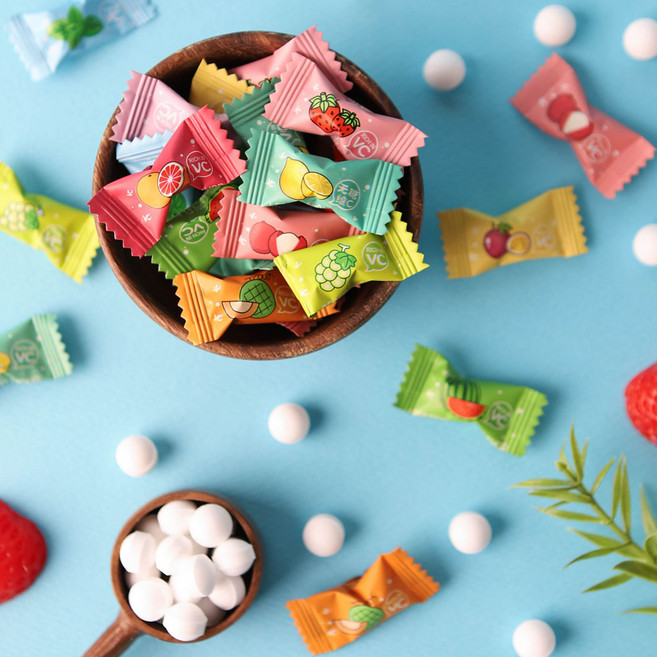 아이엠캔디 무설탕 12가지 과일 민트 캔디 비타민C 200mg 함유, 1개, 500g