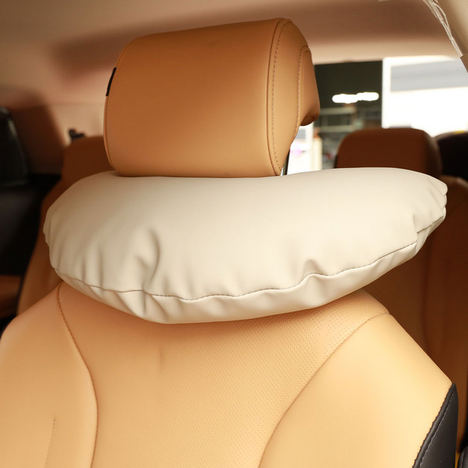 조브라운 친환경 가죽 차량용 바나나쿠션 반달쿠션 미용실쿠션, 옐로우