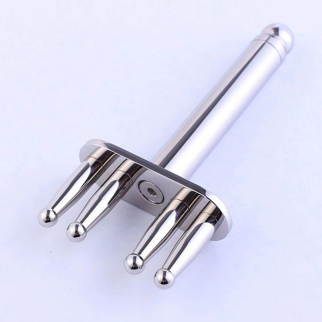 스테인리스 지압봉 마사지 스틱 피로완화 도구 마그네틱 릴렉스 휴대용, 4지 둥근 머리 더블마그네틱, 1개