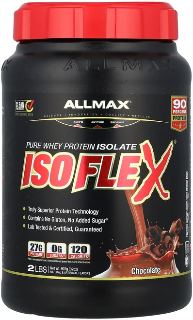 ALLMAX 올맥스 ISOFLEX 분리유청 초콜릿 907g 파우더 프로틴 단백질보충제, ALLMAX 올맥스 ISOFLEX 분리유청 초콜릿 90 - 쿠팡