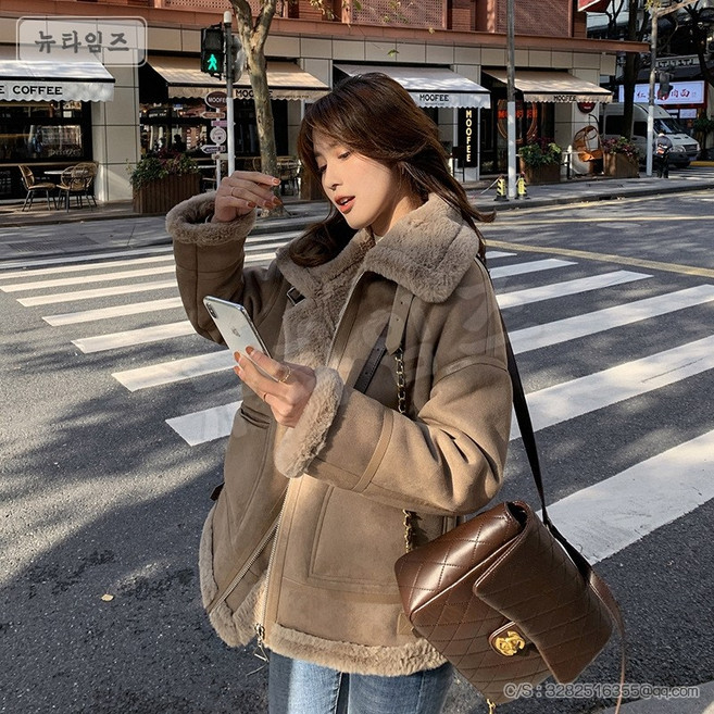 램스울 코트 여 겨울 퍼 코트 1C648