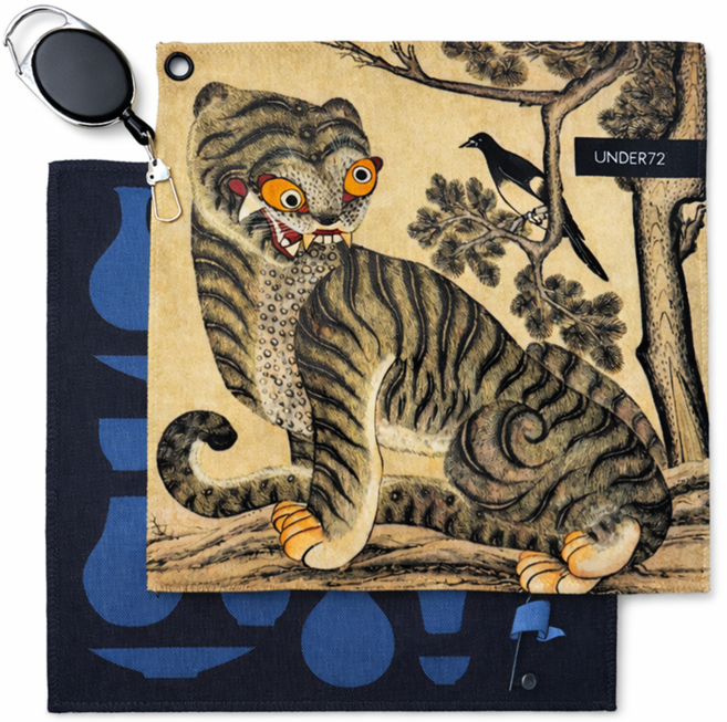 언더72 헤리티지 골프수건 릴타올 파크골프 공닦는 릴와이어형, 1세트, 호작도