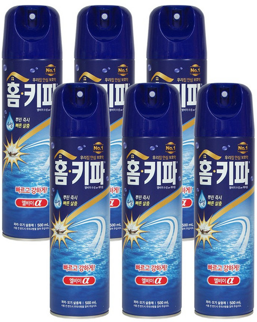 홈키파 엘비이 알파 에어졸500ml, 6개, 500ml