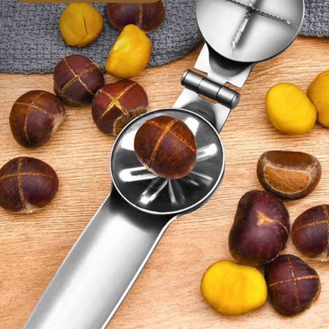스텐 편리한 밤까는가위 호두 생밤 군밤 까는 기계 도구 가위, 단품, 1개