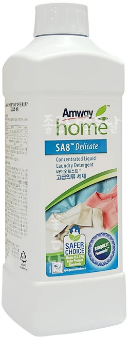 암웨이 SA8 바이오퀘스트 고급의류 세제 + 새부리형 마스크 2매 - 쿠팡